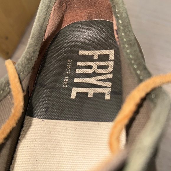 Frye Brown and White Sneakers Minimalist Low-Top Design - Picture 3 of 8